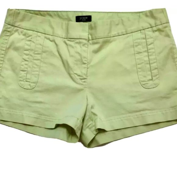 J.CREW Chino Broken-In Lime Black Label Shorts SZ 4 - Picture 1 of 7